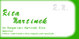 rita martinek business card